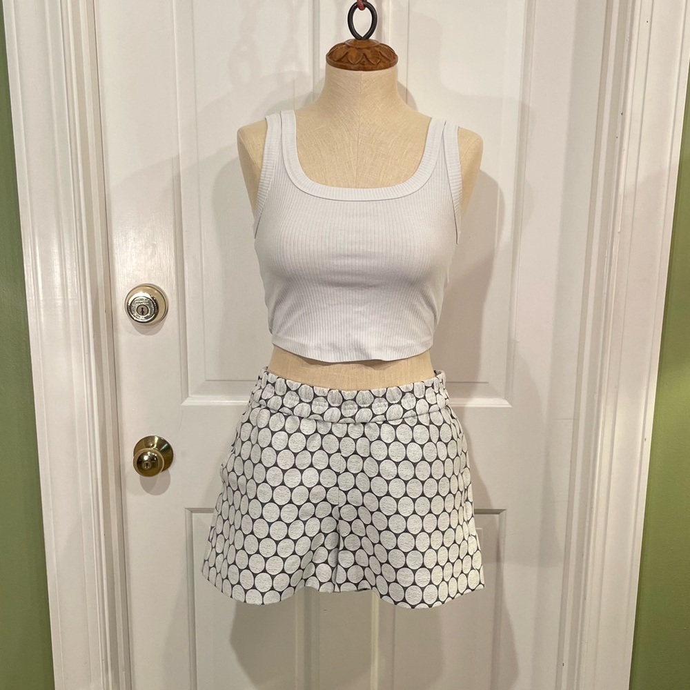 J.Crew Black and White Polka Dot Cotton Blend Shorts
